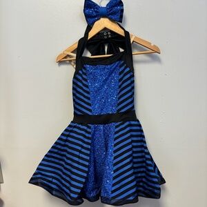 0834-33 Blue and black Dance costume